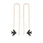 Gümüş Kırlangıç Zincirli Küpe