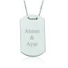 Gümüş İsimli Asker Künyesi Bayan Kolye