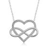 Gümüş Kalpli Sonsuzluk Bayan Kolye