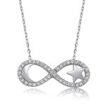 Gümüş Sonsuzluk Ay Yıldız Bayan Kolye