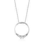 Gümüş Tek Taş Yüzük Bayan Kolye