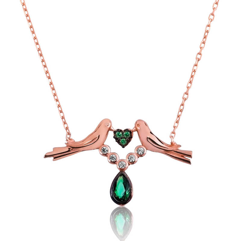 Gümüş Sevgi Kuşu Bayan Kolye