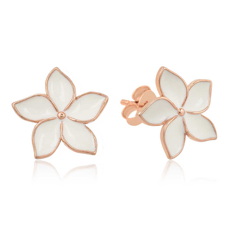 Gümüş Yasemin Çiçeği Çivili Küpe