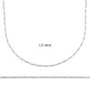 1.8 mm Gümüş Figaro Zincir - 0.50 mikron