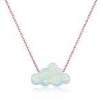 Gümüş Rose Beyaz Opal Taş Bulut Bayan Kolye