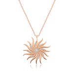 Gümüş Rose Rüzgar Gülü Bayan Kolye