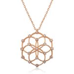 Gümüş Rose Yaşam Çiçeği Kolye