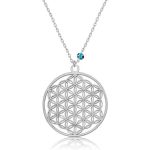 Gümüş Nazar Gözlü Yaşam Çiçeği Kolye