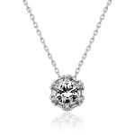 Gümüş Buz Beyazı Baget Taşlı Bayan Kolye