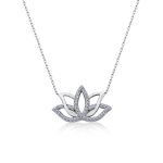 Gümüş Lotus Çiçeği Kolye