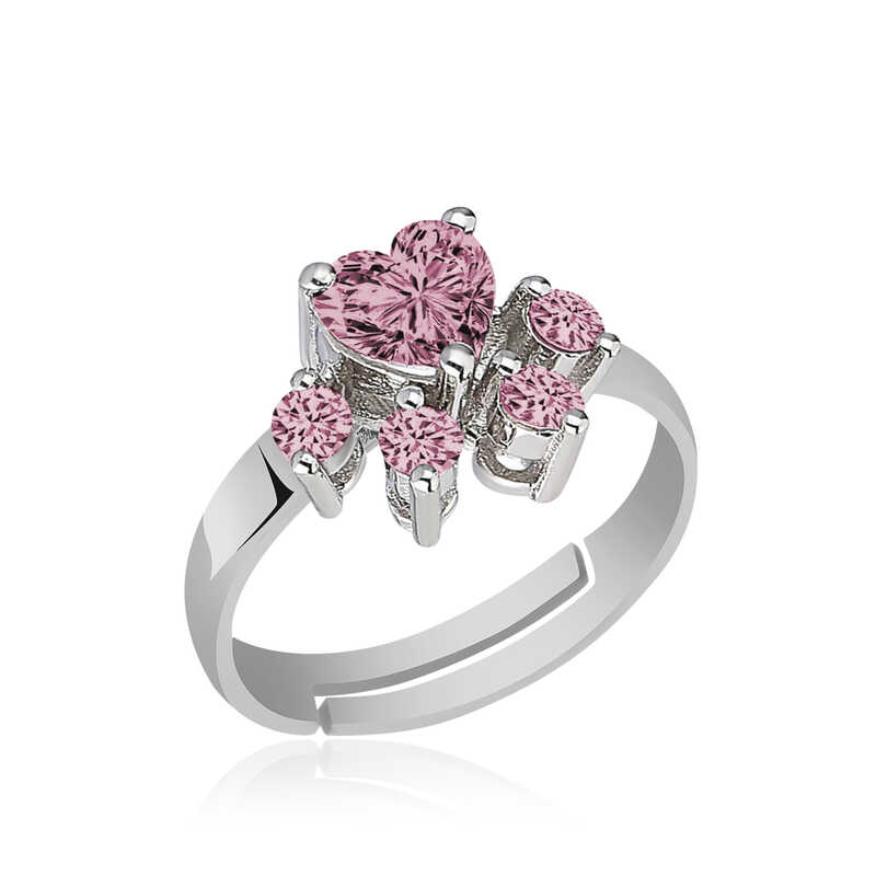 Gümüş Pembe Kedi Patisi Yüzük