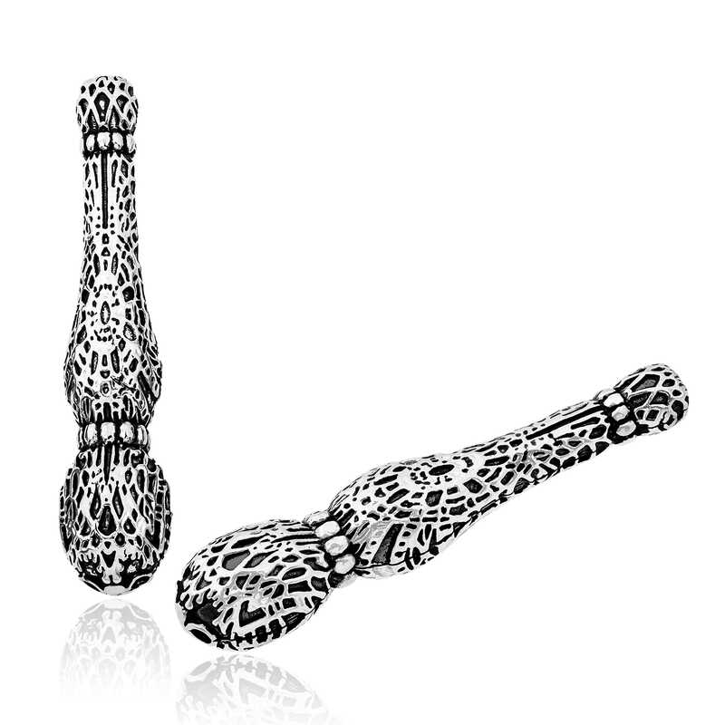 Gümüş Örümcek Ağı Desenli Tesbih İmamesi