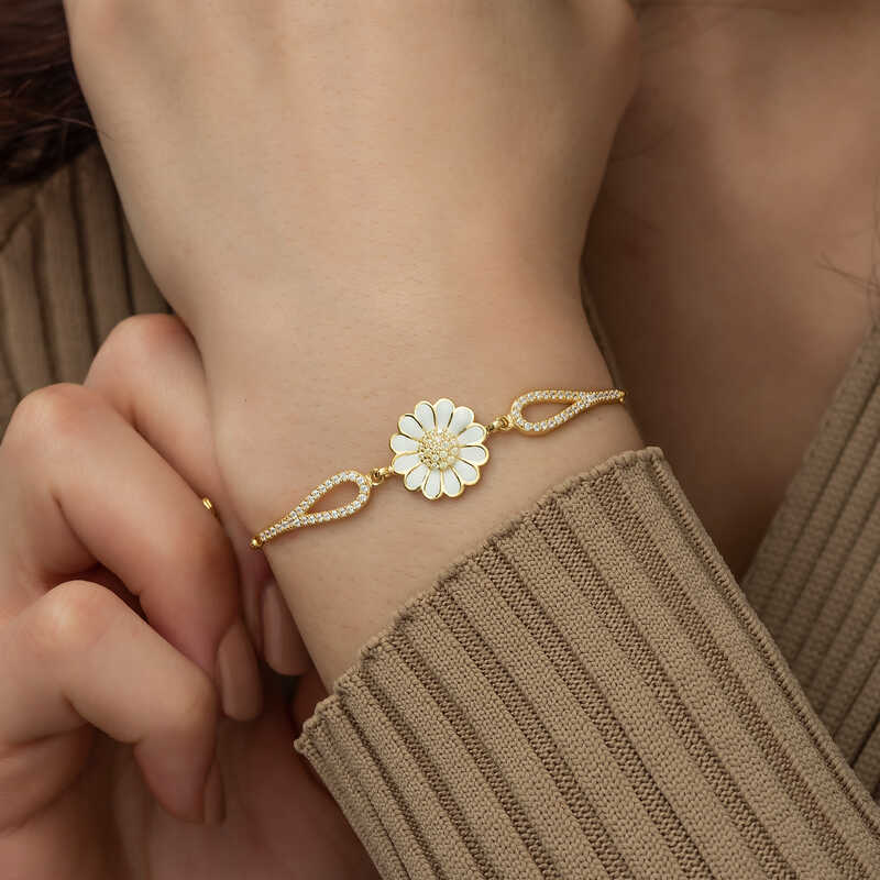 Gümüş Gold Papatya Bileklik