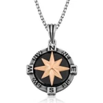 Gümüş Pusula Kolye