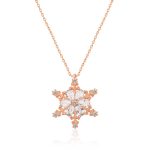 ​Gümüş Rose Kar Çiçeği Bayan Kolye