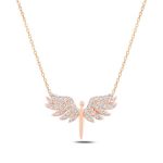 Gümüş Rose Mikail Meleği Bayan Kolye