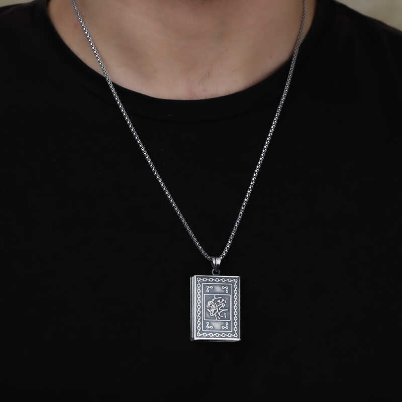 Gümüş İçi Açılabilen Muhammed Yazılı Muskalık Kolye