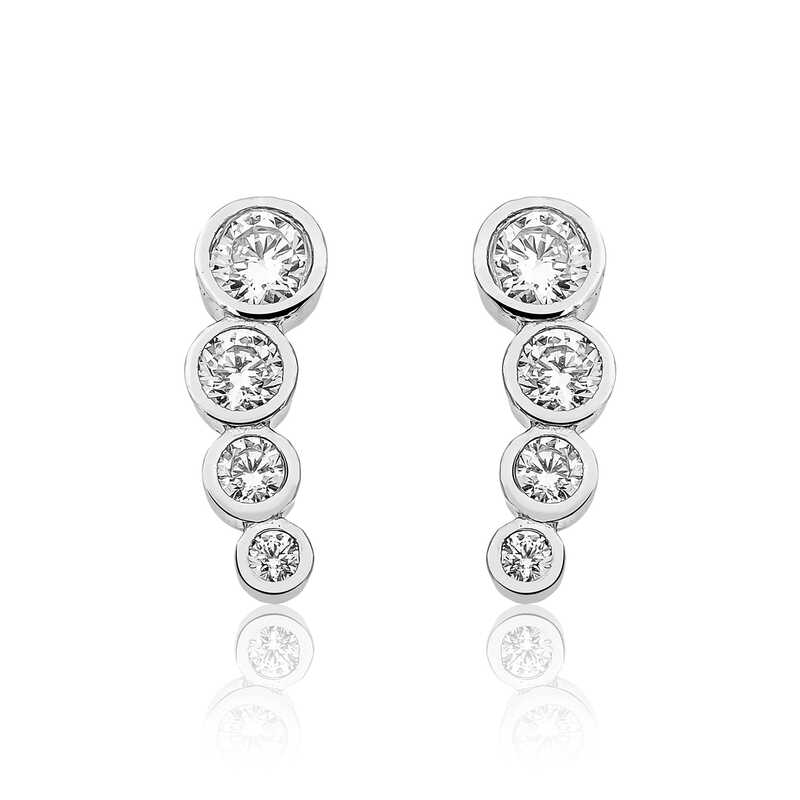 Gümüş 4 Taş Bayan Küpe