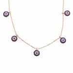 Gümüş Rose Nazarlı Şans Bayan Kolye