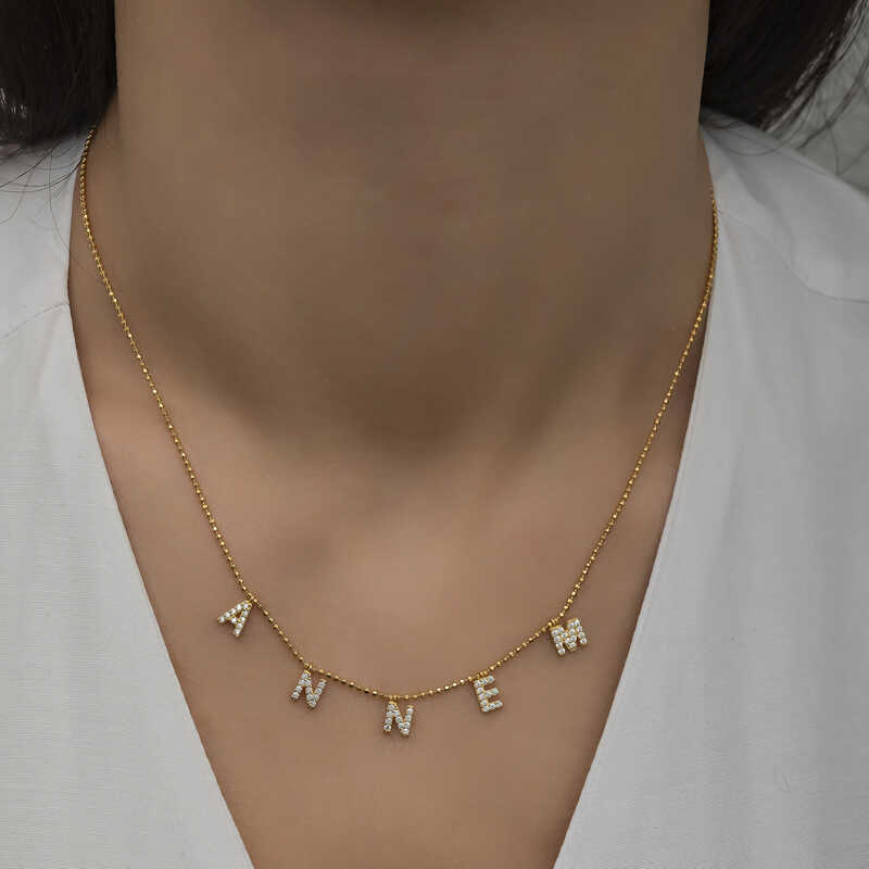 Gümüş Gold Annem Yazılı Bayan Kolye
