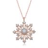 Gümüş Rose İncili Kar Tanesi Kadın Kolye