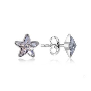 Swarovski Crystal Taşlı Gümüş Yıldız Çivili Kadın Küpe