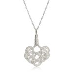 Gümüş Kazaziye Örgü Kadın Kolye