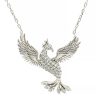 Gümüş Zümrüdü Anka Kuşu Kadın Kolye