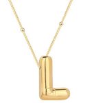 Gümüş Gold Balon L Harfi Kadın Kolye