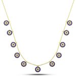 Gümüş Gold Nazarlı Şans Kadın Kolye