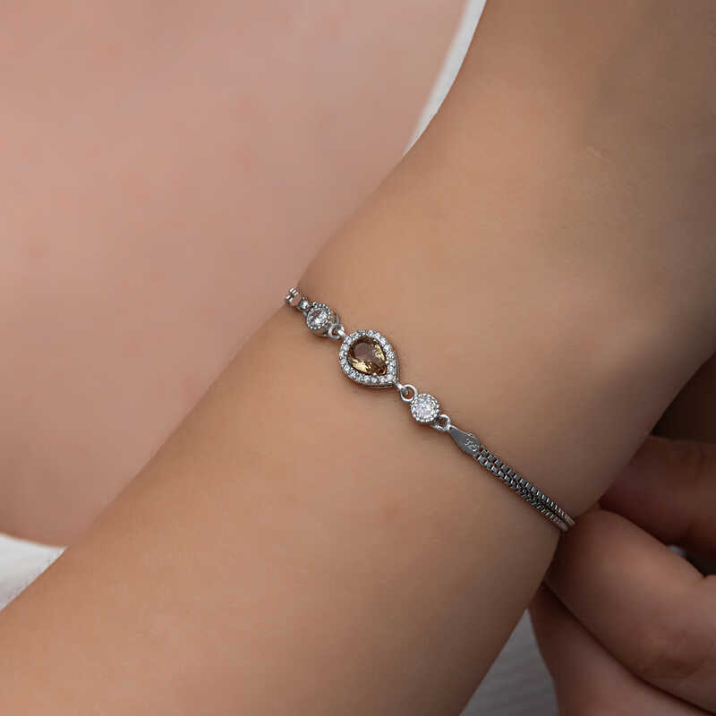 Gümüş Damla Zultanit Taşlı Kadın Bileklik