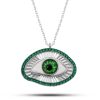 Gümüş Zümrüt Göz Koruyucu Kadın Kolye