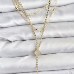 Pirinç Gold Renk Zirkon Taşlı Yonca Model Detaylı 3'lü Kombin Y Kadın Kolye