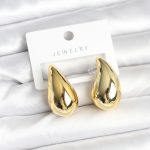 Gold Renk Damla Küpe 30 mm