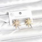 Pirinç Gümüş Renk Kutup Yıldızı Kadın Küpe