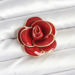 Kırmızı Gül Model Broş