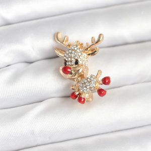Noel Geyiği Model Yılbaşı Temalı Broş