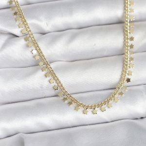 Pirinç Gold Renk Sıralı Yıldız Kadın Kolye
