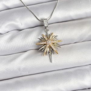 316L Çelik Zincir Gümüş Renk Kutup Yıldızı Model Kadın Kolye
