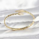 Yılan Model Pirinç Gold Renk Kadın Kelepçe Bileklik