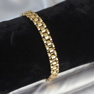 316L Çelik Gold Renk 7 mm Kalınlık Erkek Bileklik