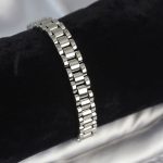 316L Çelik Gümüş Renk 9 mm Kalınlık Erkek Bileklik