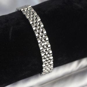 316L Çelik 9 mm Kalınlıkta Gümüş Renkli Erkek Bileklik