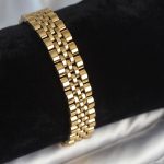 316L Çelik 12 mm Kalınlıkta Gold Renkli Erkek Bileklik