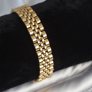 316L Çelik 12 mm Kalınlıkta Gold Renkli Erkek Bileklik