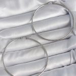 316 Çelik Gümüş Renk 63 mm Halka Model Kadın Küpe