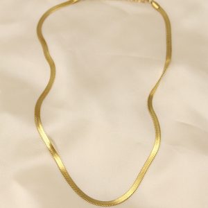 316L Çelik Altın Renk 45 cm İtalyan Zincir Model Kadın Kolye