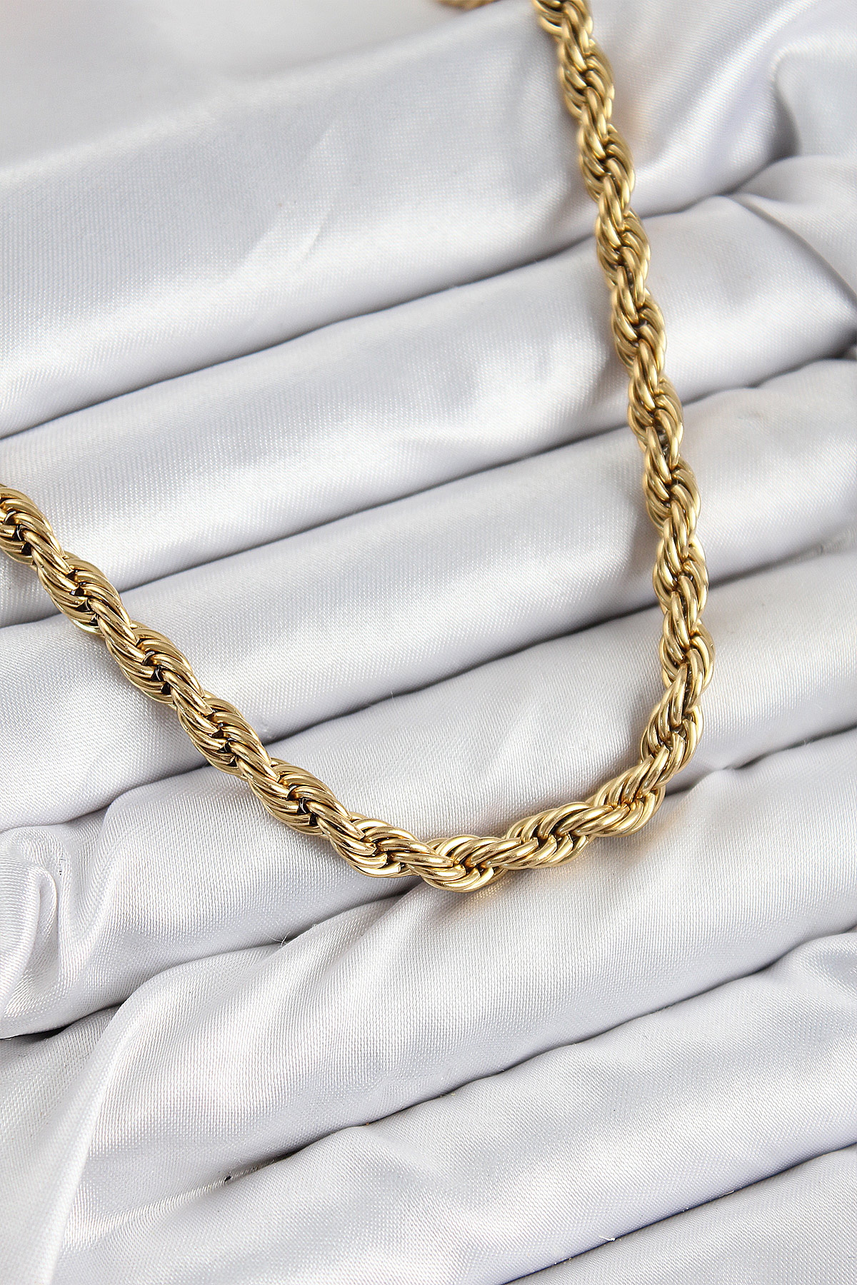 316L Çelik Burgu Model Gold Renk Kadın Kolye