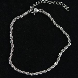 316L Çelik Burgu Model Gümüş Renk Erkek Bileklik