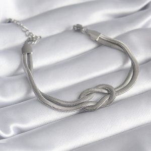 316L Çelik Çelik Gold Renk İtalyan Zincir Düğüm Model Kadın Bileklik